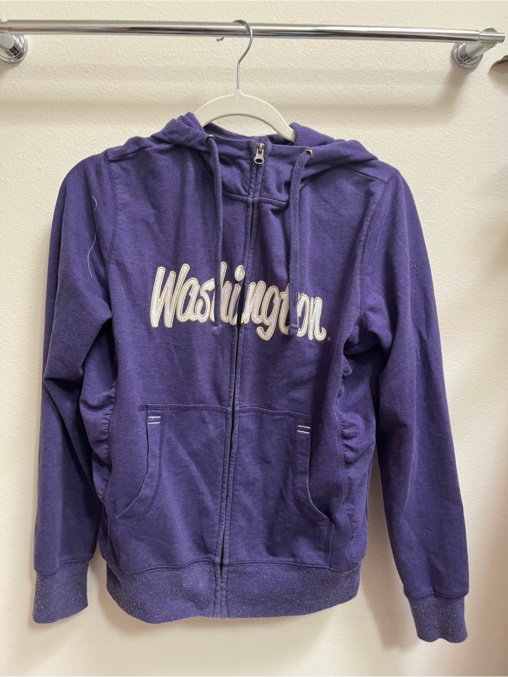 Aeropostale Purple Hooded Zip Jacket with Washington Script